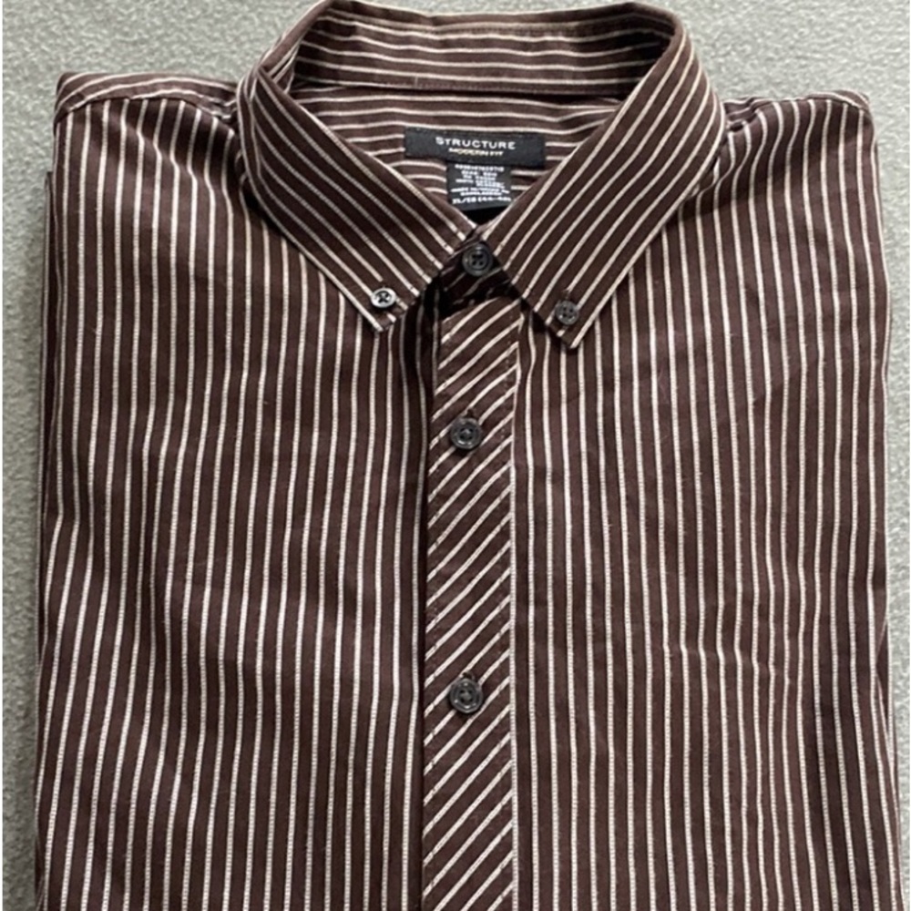Structure Long Sleeve Button Up Dress Shirt